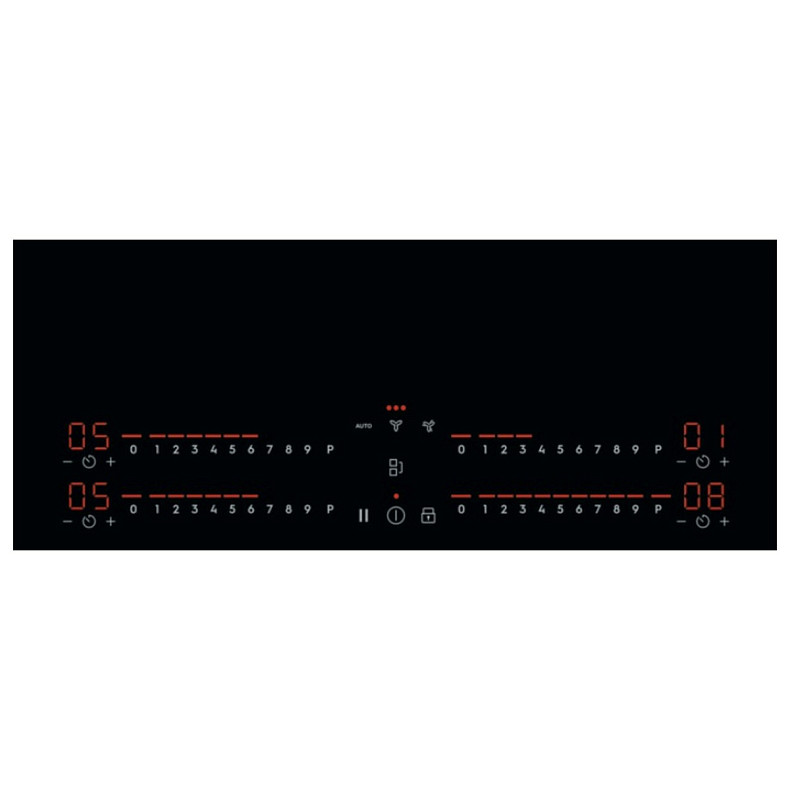 Варильна повверхня Electrolux індукційна, 80см, розширена зона, вбудована витяжка, Hob2Hood, чорний