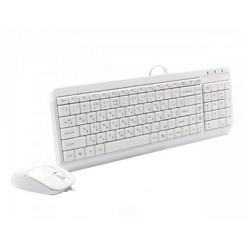 Комплект (клавіатура, миша) A4Tech F1512 White USB