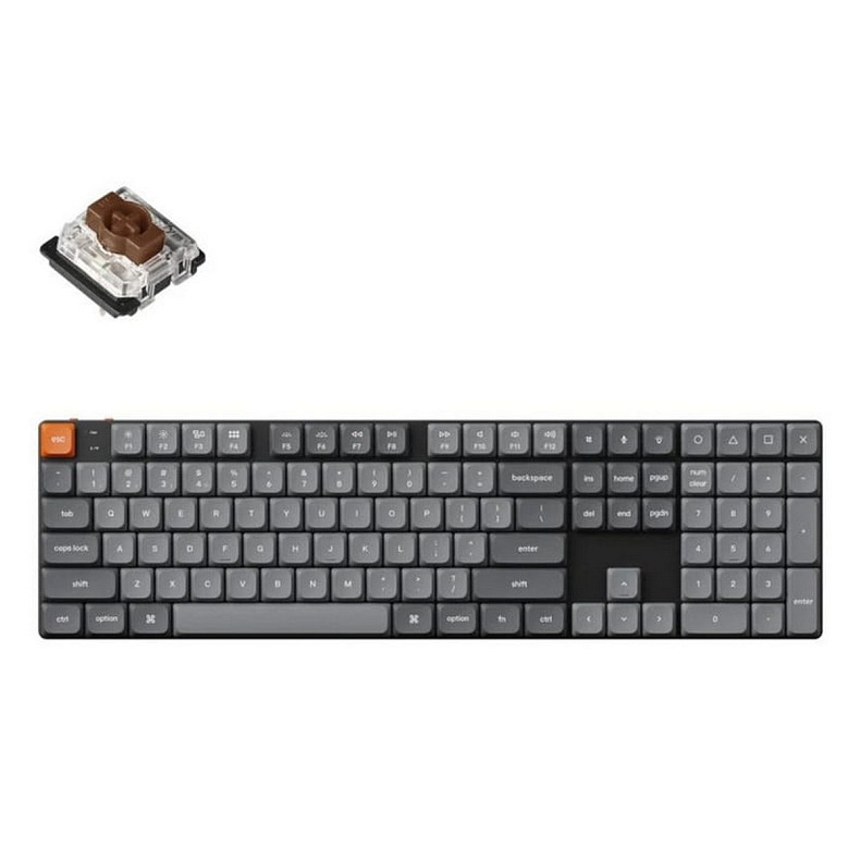 Клавіатура Keychron K5 Max 104Key Gateron MX 2.0 Brown WL/BT/USB-A QMK RGB чорний