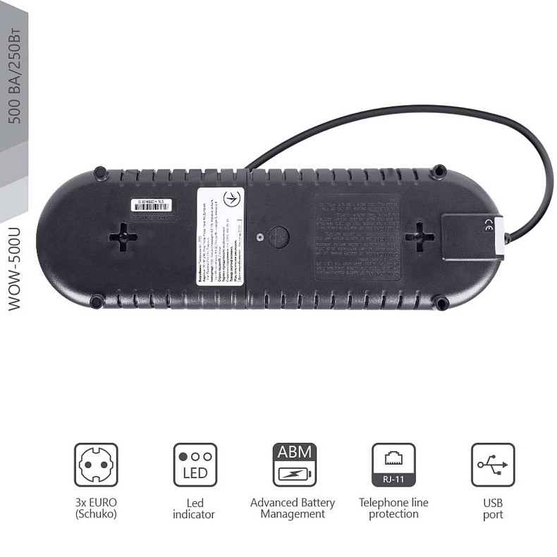 ДБЖ Powercom WOW-500U