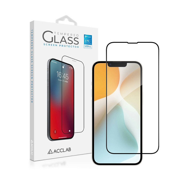 Защитное стекло ACCLAB Full Glue для Apple iPhone 16E Black (1283126614279)