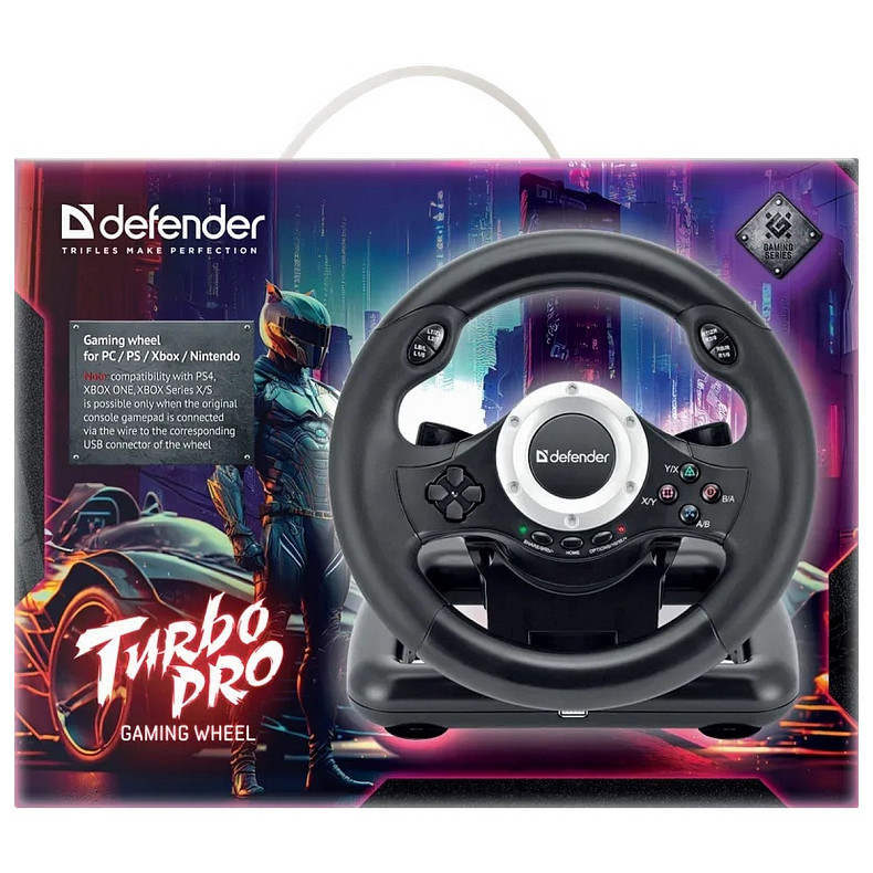 Руль Defender Turbo Pro для PC/PS3/PS4/Xbox (64291)