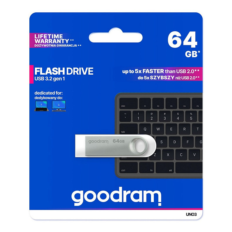 Флеш-накопичувач USB3.2 64GB Goodram UNO3 (UNO3-0640S0R11)