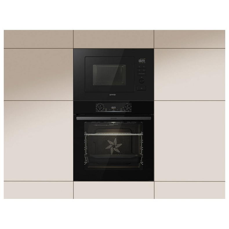 Духова шафа Gorenje електрична, 77л, A+, дисплей, макс.темп.- 300, IconLed, чорний