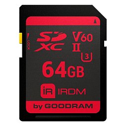 Memory card Secure Digital   64Gb GoodRAM IRDM SDXC V60 UHS-II U3 Retail