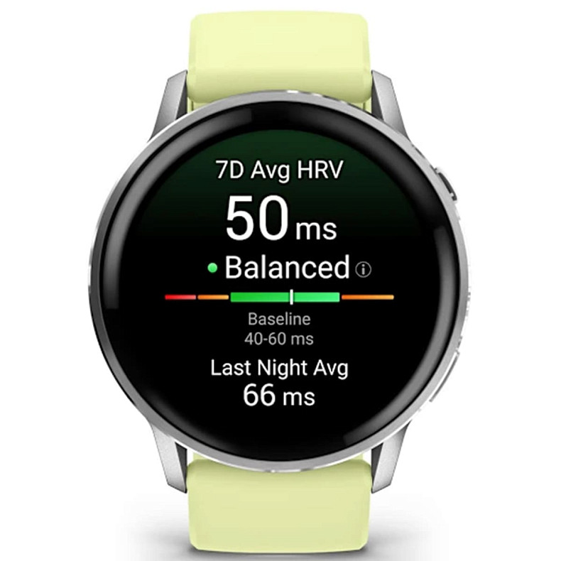 Смарт-часы GARMIN Venu 4 45 mm Silver with Citron Silicone band (010-03014-02)