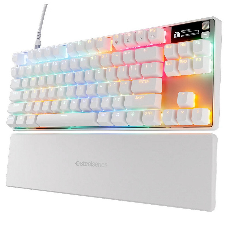 Клавіатура SteelSeries Apex Pro TKL Gen 3 UA HyperMagnetic, OmniPoint 3.0, OLED, White
