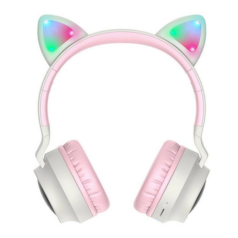 Bluetooth-гарнитура Hoco W27 Cat Ear Grey/Pink (W27GP)