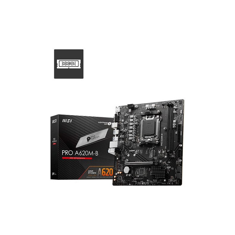 Материнская плата MSI PRO A620M-B sAM5 A620 2xDDR5 M.2 HDMI D-Sub mATX