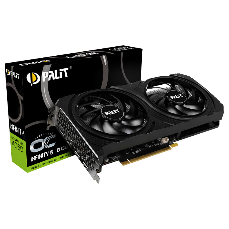Видеокарта GF RTX 4060 8GB GDDR6 Infinity 2 OC Palit (NE64060S19P1-1070L)