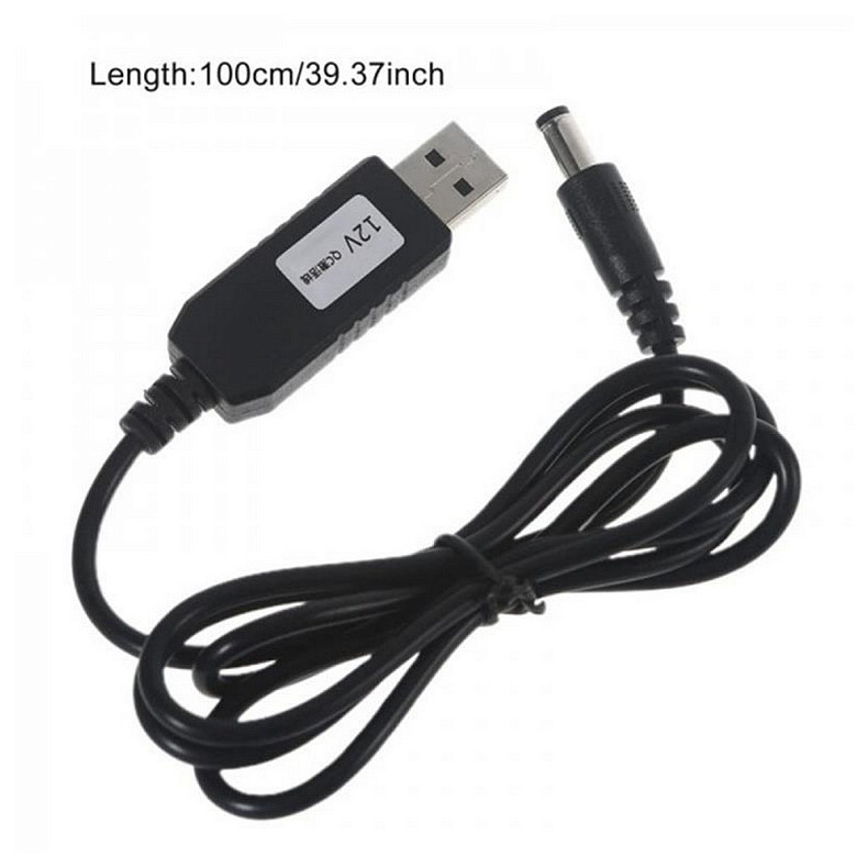 Кабель питания SK USB-DC5.5mmx2.1 12V 1m Black (40002274412095.5x2.1)