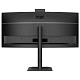 Монітор AOC 34" CU34E4CW, WQHD, VA, 120Гц, вигн., 2xHDMI, DP, USB-C, RJ-45, USB-hub,cam,HAS, кол.