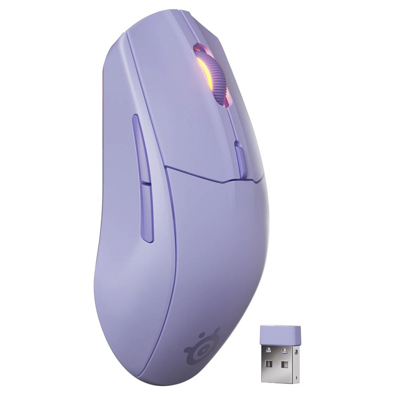 Мышка SteelSeries Rival 3 Gen 2 Wireless, RGB, Lavender