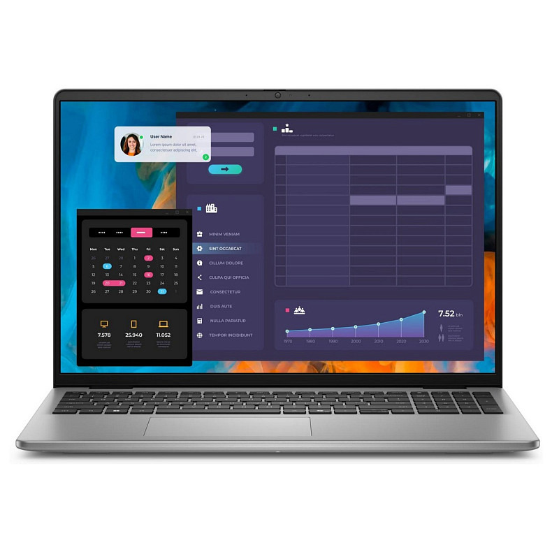 Ноутбук Dell Vostro 5640 16" FHD+ AG, Intel 7 150U, 16GB, F512GB, UMA, Lin, серый