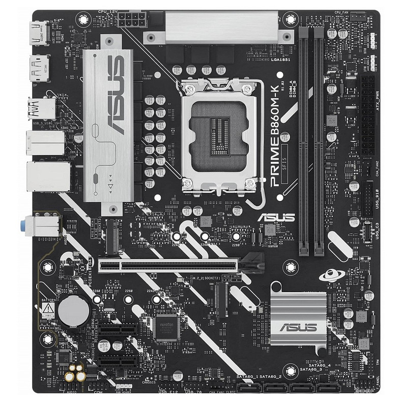 Материнcька плата ASUS PRIME B860M-K s1851 B860 2xDDR5 M.2 DP HDMI Wi-Fi BT mATX