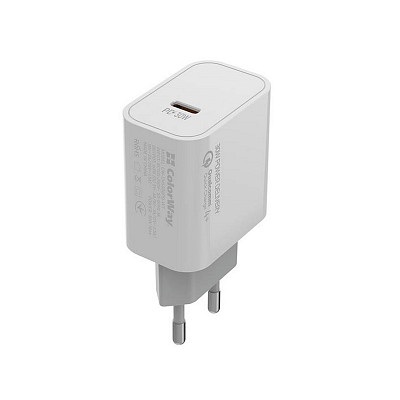 Сетевое зарядное устройство Colorway Power Delivery Port PPS USB Type-C (30W) White (CW-CHS038PD-WT)