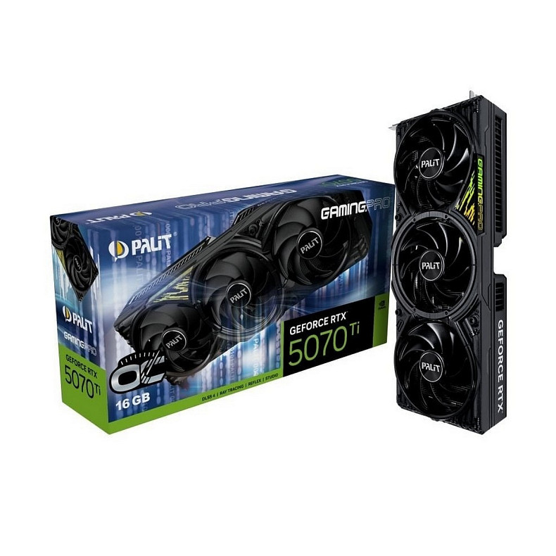 Відеокарта Palit GeForce RTX 5070 Ti GamingPro OC V1 16GB GDDR7 (NE7507TS19T2-GB2031Y)