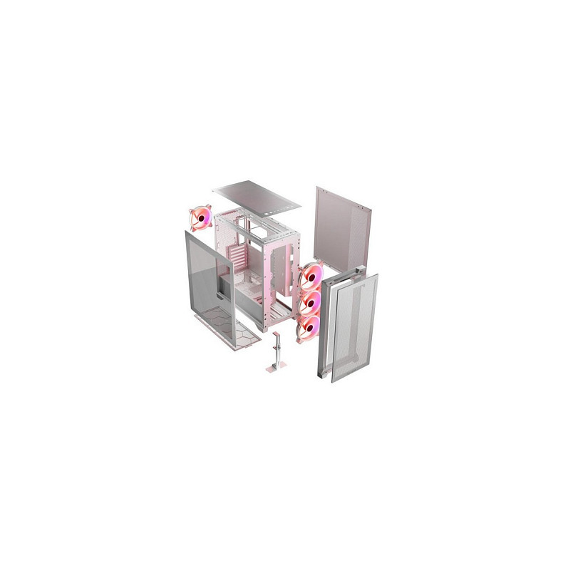 Корпус Modecom volcano expanse s argb 4x140mm fans midi usb 3.0x2+type-c white без БЖ ATX