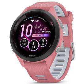 Спортивные часы GARMIN Forerunner 265S Black Bezel with Light Pink Case and Light Pink/Whitestone Silicone Band