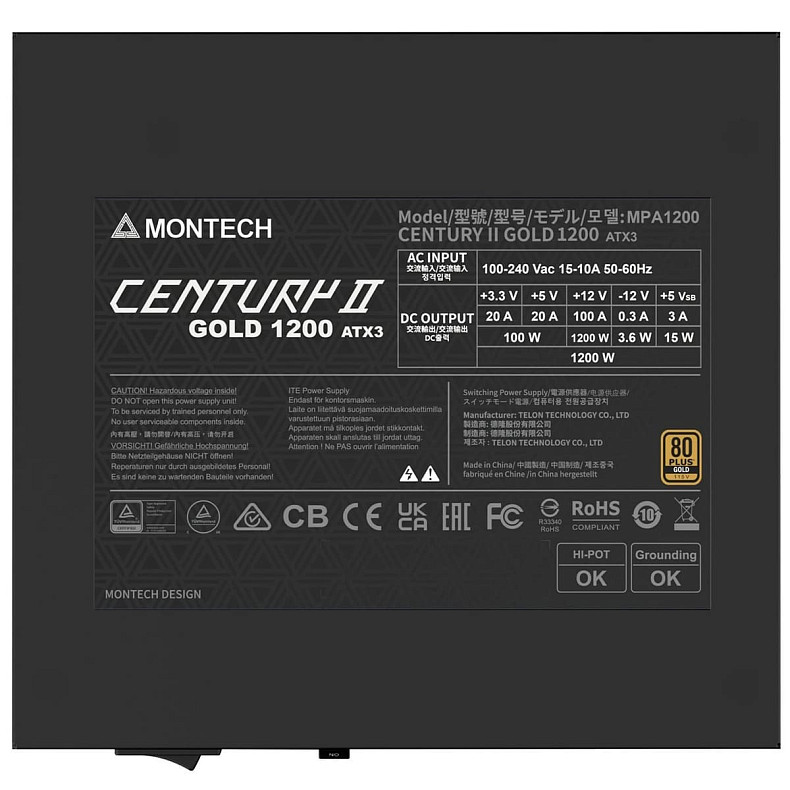 Блок питания Montech CENTURY II 1200 ATX 1200W