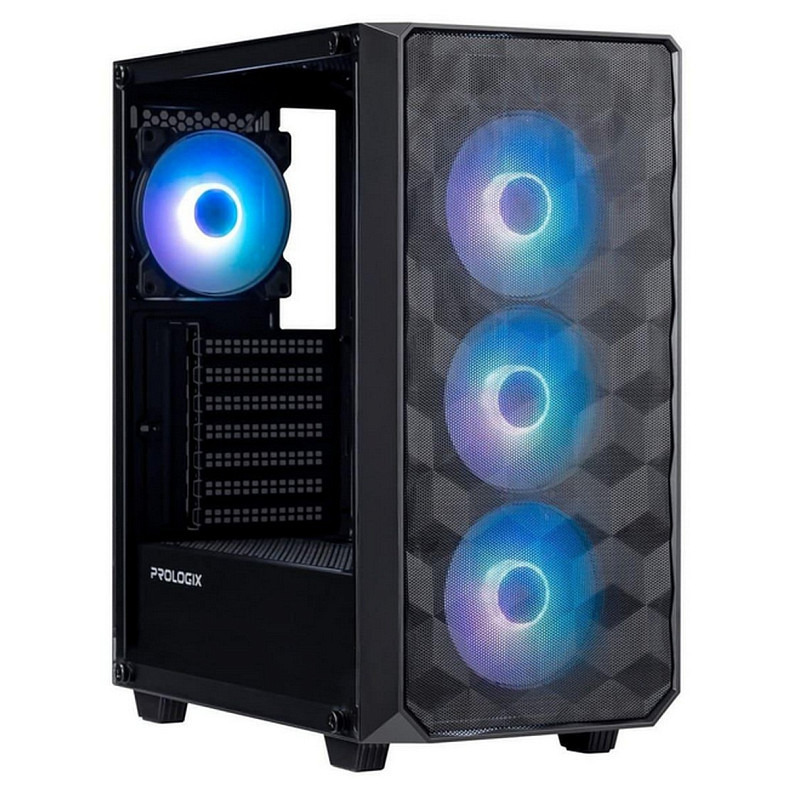 Корпус Prologix E120 Tempered Glass&Mesh Black