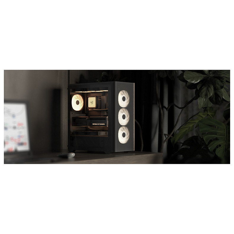 Корпус AeroCool D501A-G-BK-v2 (ACCM-DS01043.11) Black без БП