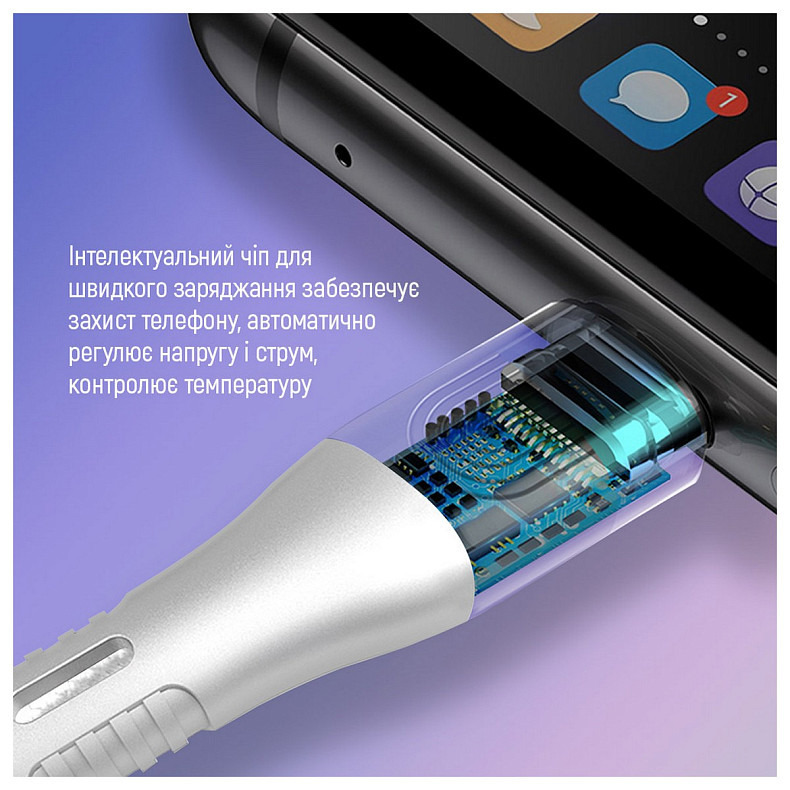 Кабель ColorWay USB Type-C + USB Type-C (M/M), 5.0 А, 1 м, White (CW-CBPDCC065-WT)