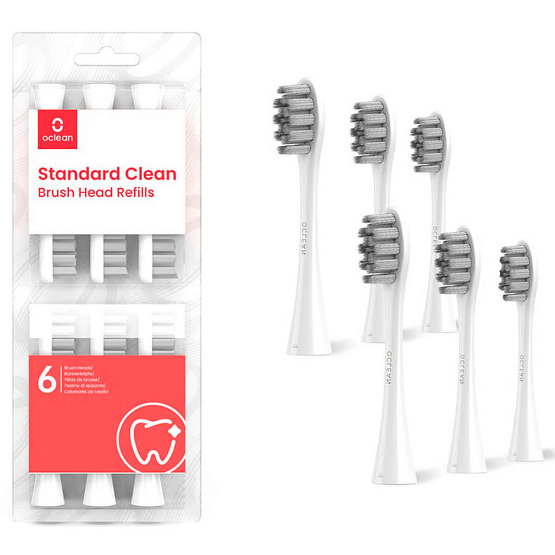 Насадка Oclean P2S6 повседневная мягкая белая 6 шт