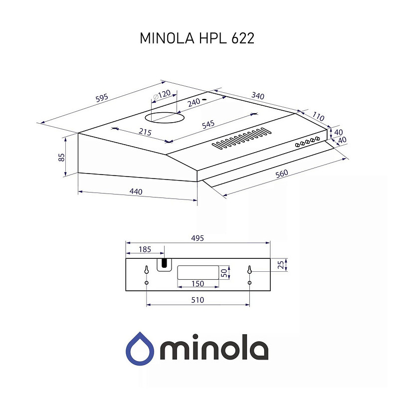 Вытяжка Minola HPL 622 WH