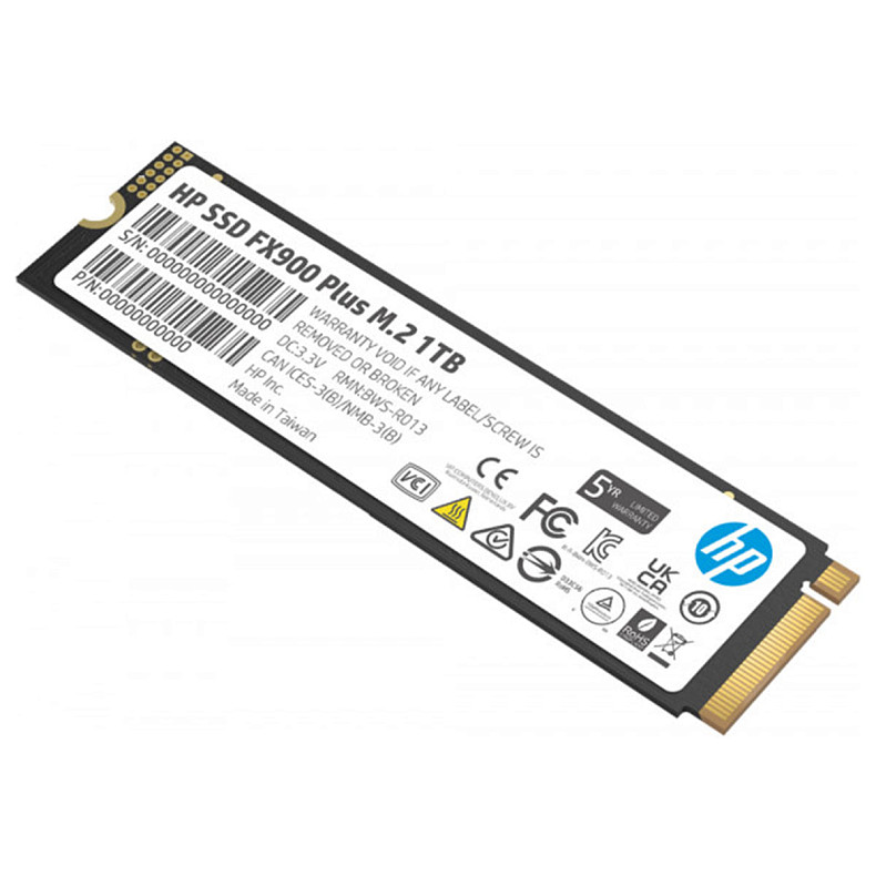 SSD накопичувач 1TB HP FX900 Plus M.2 2280 PCI Ex Gen4 x4 3D NAND, Retail (7F617AA)