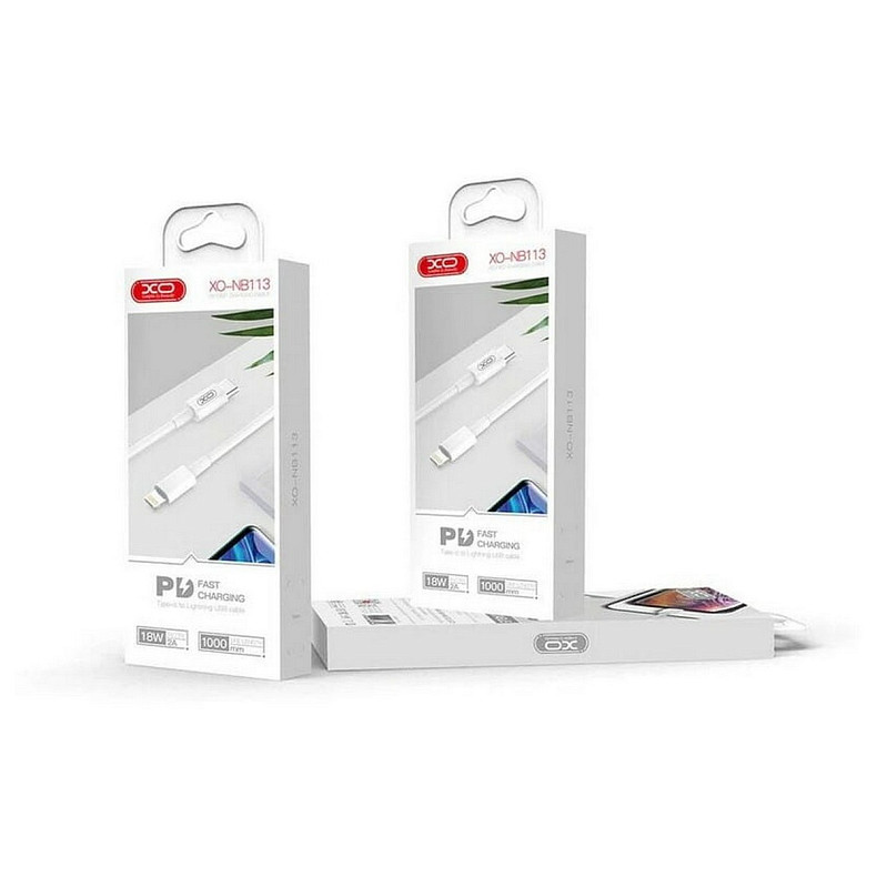 Кабель XO NB113 18W PD USB-C-Lightning, (M/M), 2A 1м White (6920680863846)