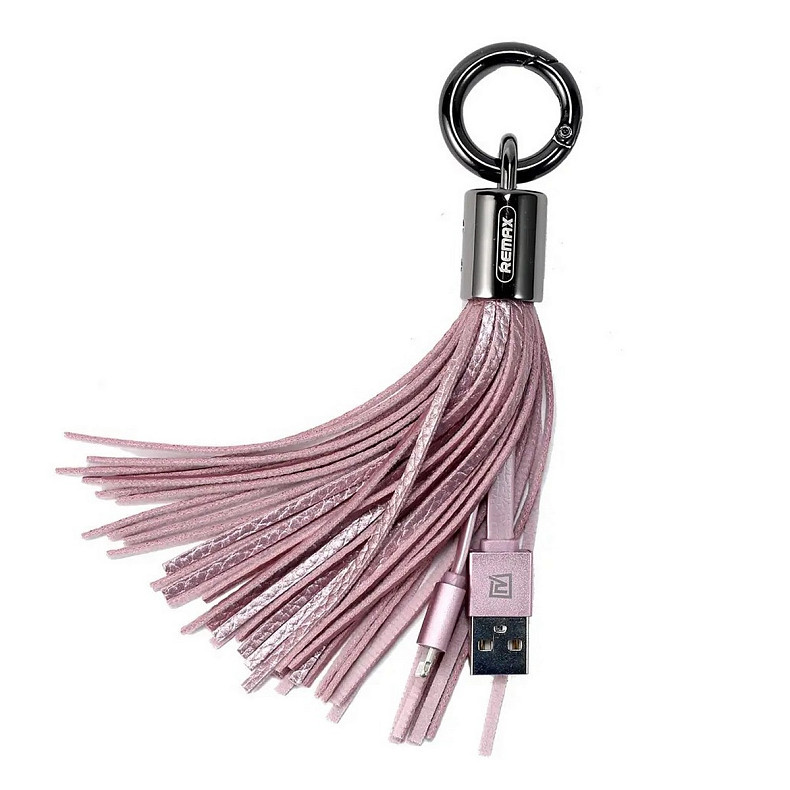 Кабель Remax RC-053i Tassel Ring USB-Lightning, 0.15м, Pink (6954851260189)