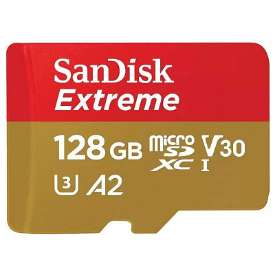Карта памяти SanDisk microSD 128GB C10 UHS-I U3 Extreme V30+SD