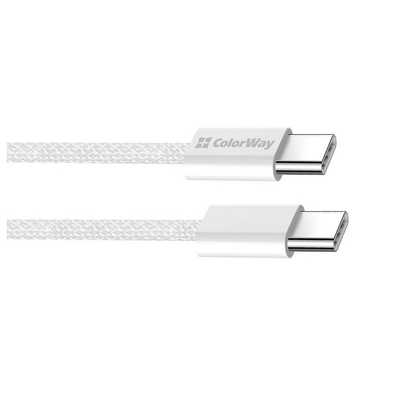 Кабель ColorWay USB Type-C + USB Type-C (M/M), 3.0 А, 1 м, Grey (CW-CBPDCC061-GR)