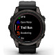 Спортивний годинник GARMIN Fenix 7S Pro Sapphire Solar Carbon Gray Titanium with Black Silicone