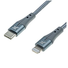 Кабель Grand-X USB-C-Lightning MFI, Power Delivery, 18W, 1м, Gray (CL-01)