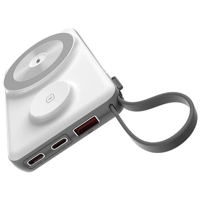 УМБ Choetech Magnetic Wireless 20000mAh 22.5W,USB-A,2xUSB-C PD,QC3.0,Apple Watch charger White