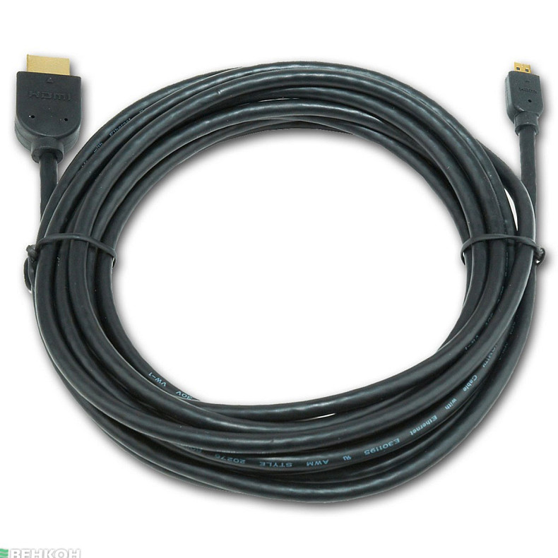 Кабель HDMI-D (micro) на HDMI V.2.0, 4К 60Гц, з позолоченими контактами, 3 м