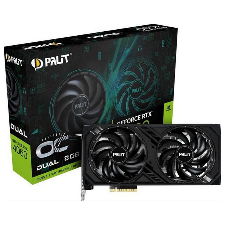 Видеокарта Palit GeForce RTX 4060 8GB GDDR6 Dual (NE64060019P1-1070D)