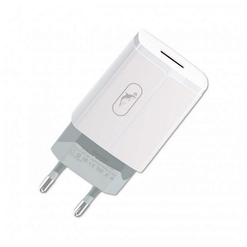 Сетевое зарядное устройство SkyDolphin SC06 (1USBx2.4A) White (MZP-000177)