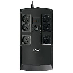 ДБЖ FSP NanoFit 600, 600ВА/360Вт, USB, LED, 6*SCHUKO AVR