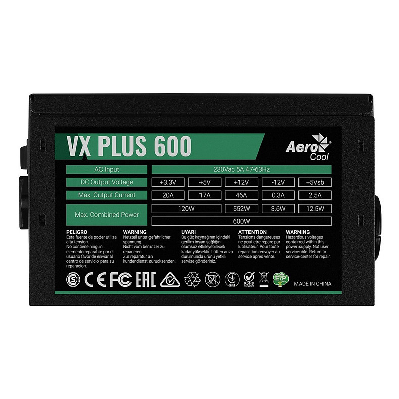 Блок питания AeroCool VX Plus 600 (ACPN-VS60NEY.11) 600W