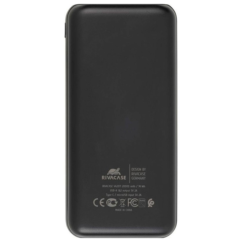 Універсальна мобільна батарея RIVACASE 20000 mA VA2071 (Black)