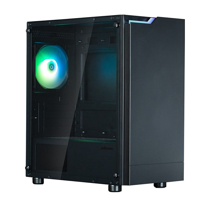 Корпус Zalman T4 Plus без БЖ, 2xUSB3.0, 1xUSB2.0, 1x120мм ARGB, VGA 320мм, TG Side Panel, mATX