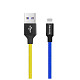 Кабель ColorWay USB-Lightning, 2.4А, 1м, Blue/Yellow (CW-CBUL052-BLY)