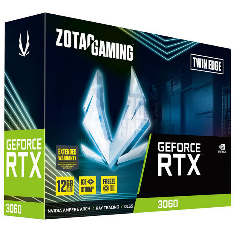 Видеокарта ZOTAC GeForce RTX 3060 12GB GDDR6 Twin Edge (ZT-A30600E-10M)