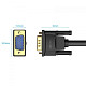 Кабель VGA 15M-15M, 1.5 м, з ферритами, чорний Vention