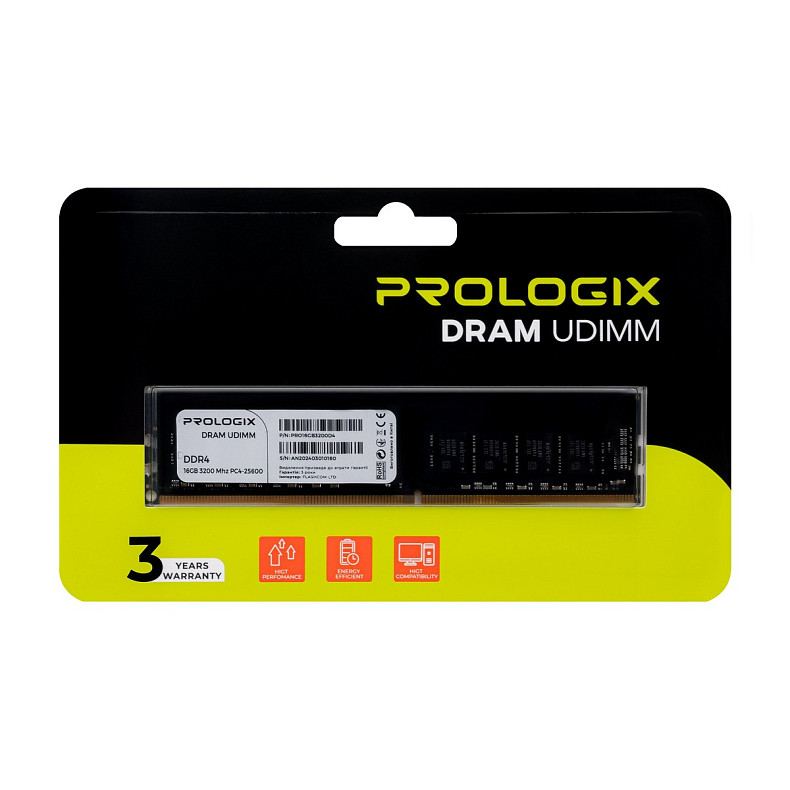 ОЗП DDR4 16GB/3200 Prologix (PRO16GB3200D4)