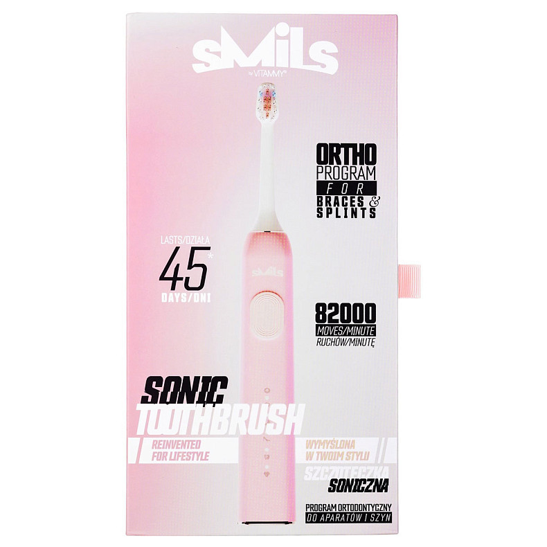 Электрическая зубная щетка Vitammy SMILS Powder Pink