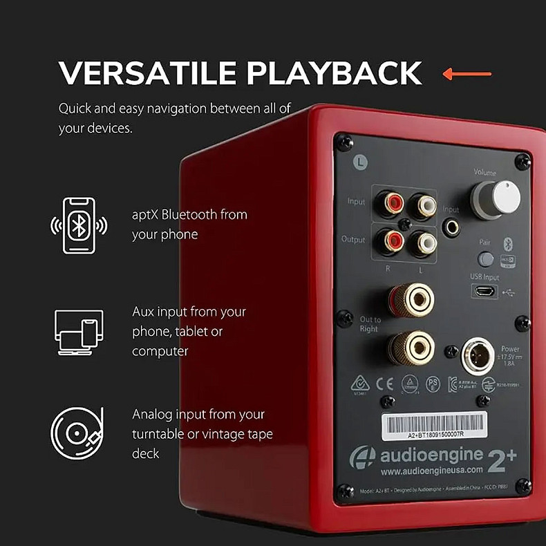 Моноблочна акустична система AudioEngine A2+ BT Red